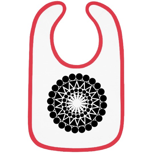 Geometric Triangle Mandala Round Pattern Shape Bibs