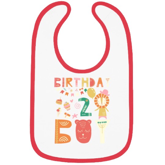 Birthday Boy Toddler Lion cartoon Outfit 2nd Years Bibs
