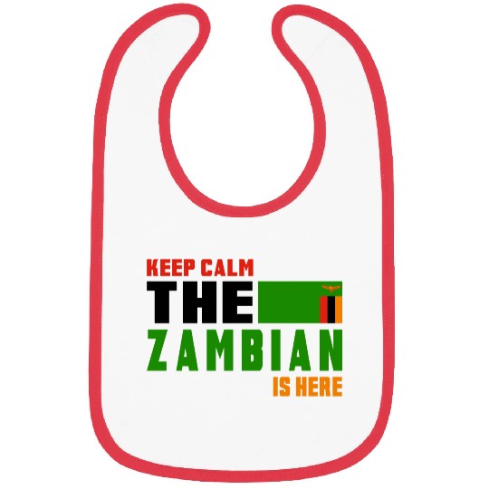 Keep calm Zambia flags design Bibs