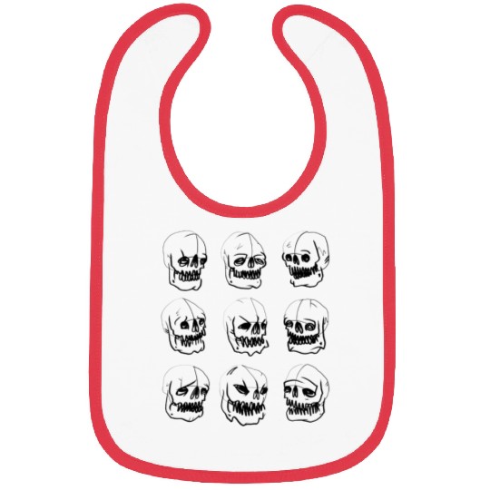 Skeleton head reactions and feelings Bibs