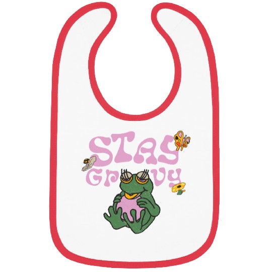 Stay Grvy - Pink Dark Green Typecentric Bibs