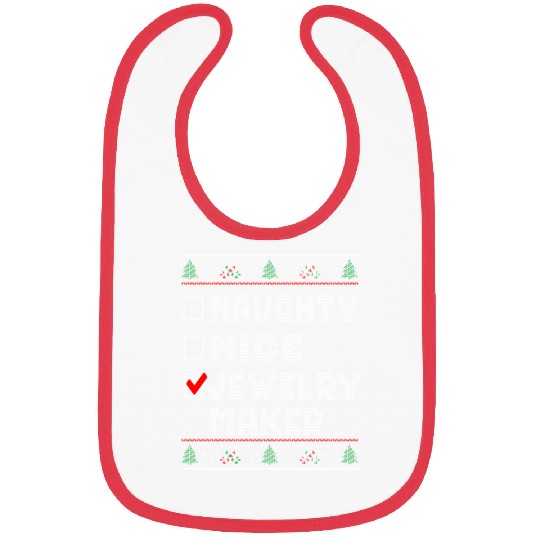 Naughty Nice Jewelry Maker, Matching Christmas Bibs