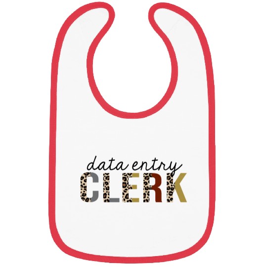 Data Entry Clerk Leopard Print Funny Bibs