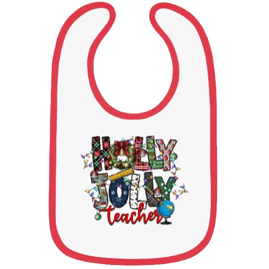 Holly Jolly Teacher Bibs