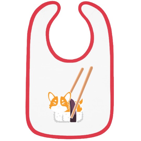 Kawaii Sushi Corgi Roll Lover Bibs