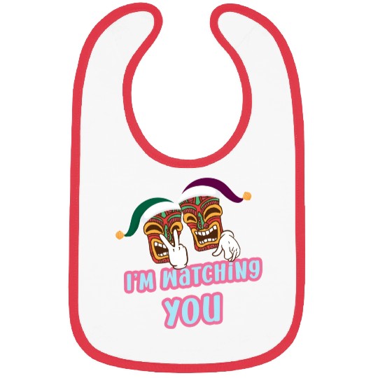 I'm Watching You Christmas In July Surfing Santa C Bibs