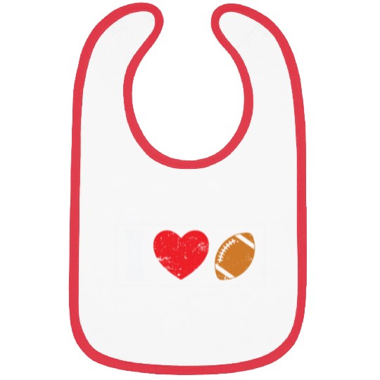 I Love Football Heart Short America Sports Bibs