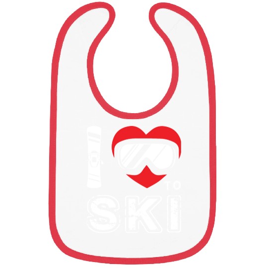 I Love To Ski Winter Sport Snowboarding Skiing Bibs