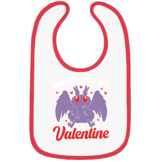 Funny Valentines Day Cryptid Cute Mothman Bibs