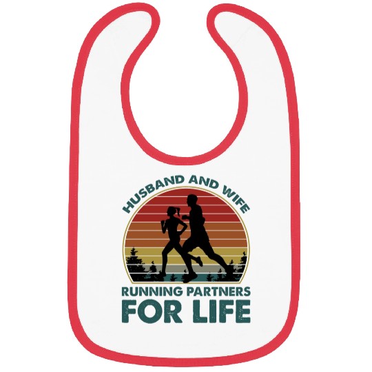 Husband And Wife Running Partners For Life Funny Bibs