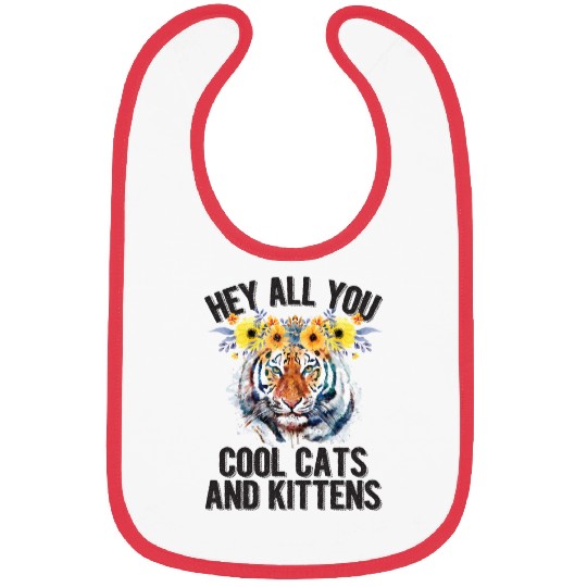 Hey All You Cool Cats And Kittens Flower Tiger Bibs