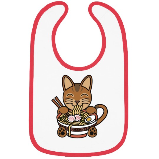 Abyssinian Cat Ramen Noodles Bibs