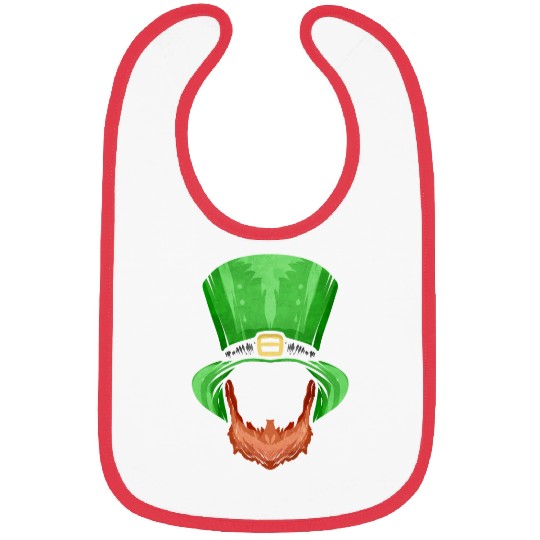 Red Beard and Green Hat For St. Patricks Day Bibs