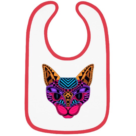 Black Neon Cat Bibs