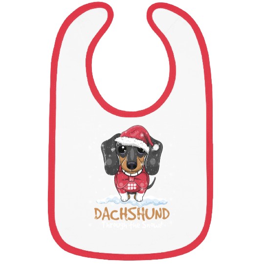 Dachshund Through The Snow Bibs