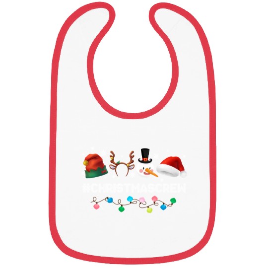 Christmas Crew Elf Reindeer Santa Hat Bibs