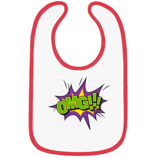 Comic Style OMG Expression Design Bibs