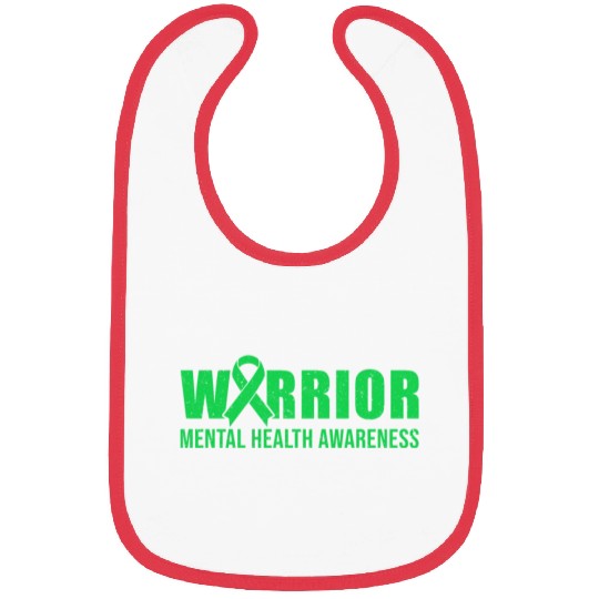 Mental Health Warrior Green Ribbon Bibs