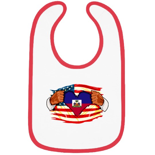 Haitians Who Live in America Haiti Flag Bibs