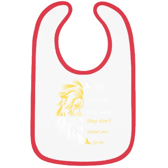 Freedom Saying With Half Lion Face Bibs