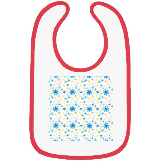 Modern Snowflakes Pattern Colorful Bibs
