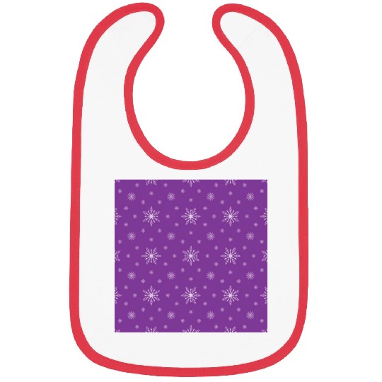 Modern Snowflakes Pattern Purple Bibs
