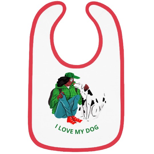 cool design I LOVE MY DOG Bibs
