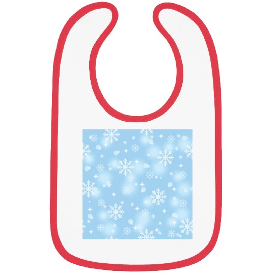 Elegant Blue Bokeh Snowflakes Pattern Bibs