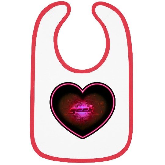 geek big heart Bibs