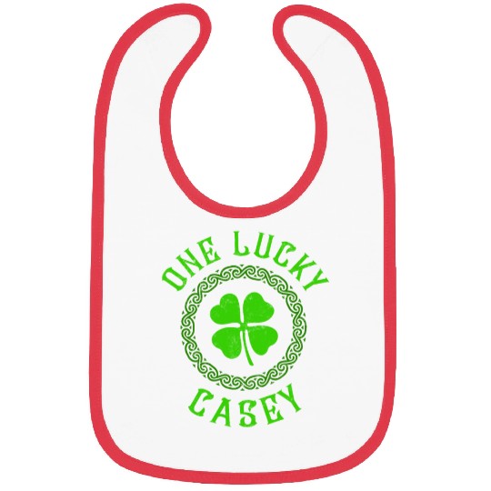One Lucky Casey Irish Family 4 Leaf Clover Bibs