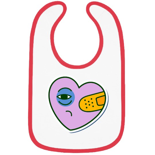 hurted heart Bibs