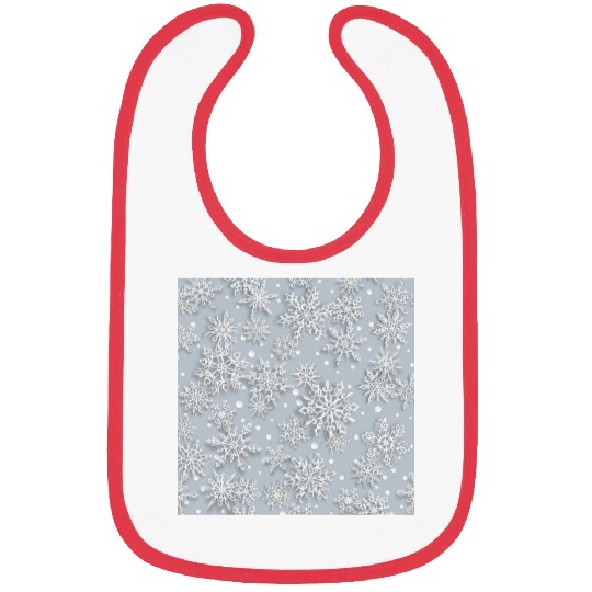 Grey Snowflakes Pattern Bibs