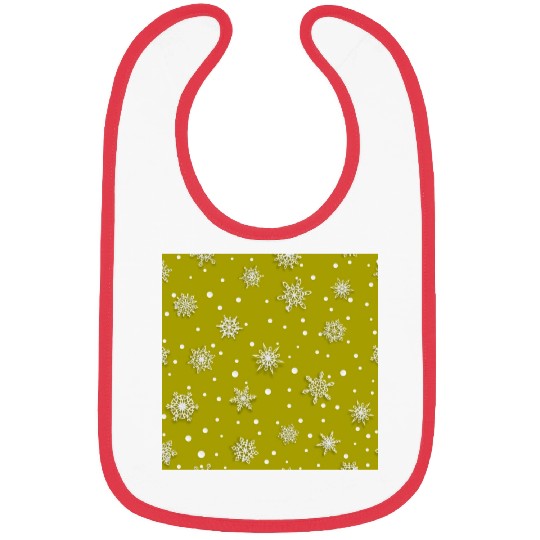 Yellow Snowflakes Pattern Bibs