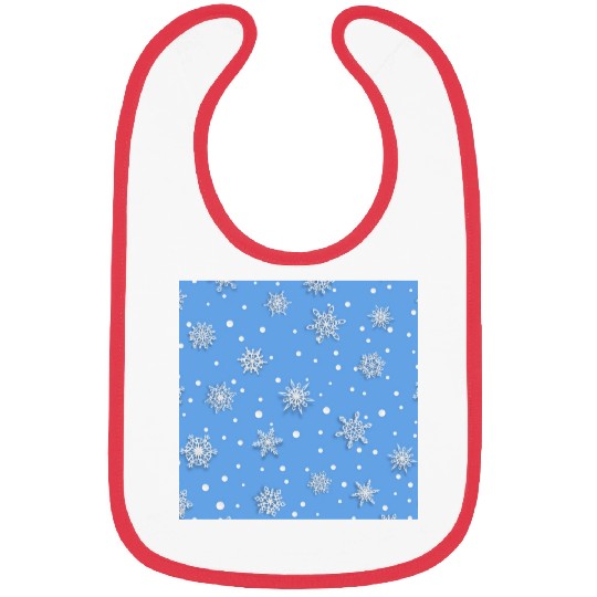 Blue Snowflakes Pattern Bibs