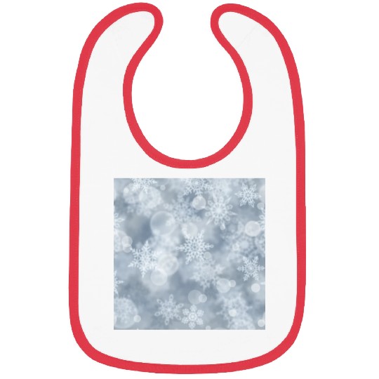Grey White Snowflakes Pattern Bibs