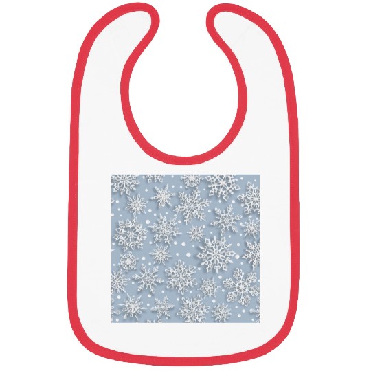 Elegant Blue Snowflakes Pattern Bibs