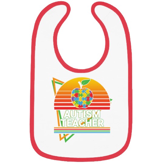 Autism Teacher Retro Bibs