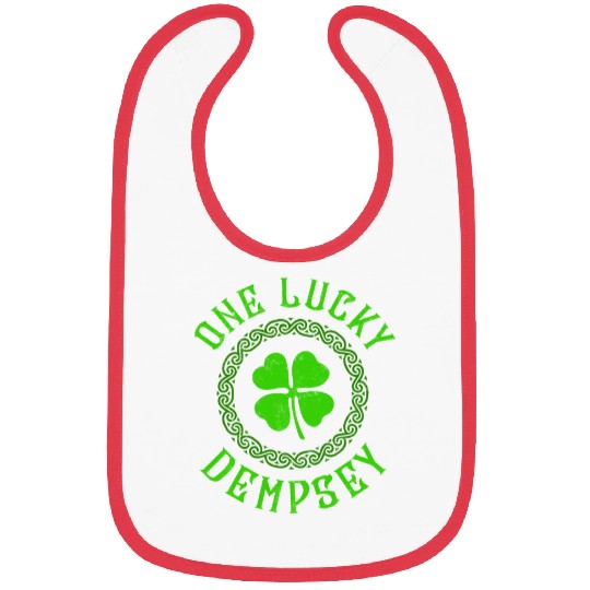 One Lucky Dempsey Irish Family Four Leaf Clover Bibs