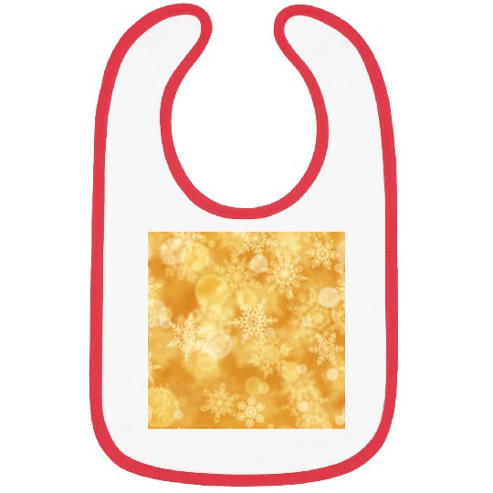 Orange White Snowflakes Pattern Bibs