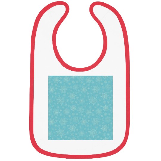 Teal Snowflakes Pattern Bibs