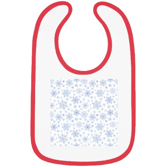 Modern Snowflakes Pattern White Blue Bibs