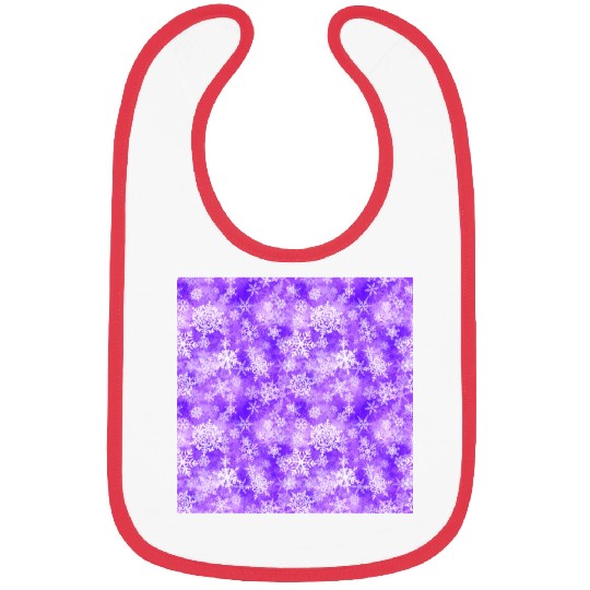 Purple White Snowflakes Pattern Bibs