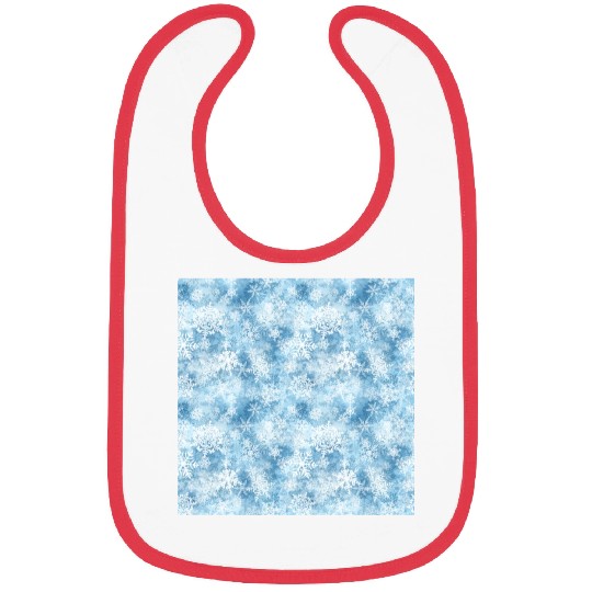 Blue White Snowflakes Pattern Bibs