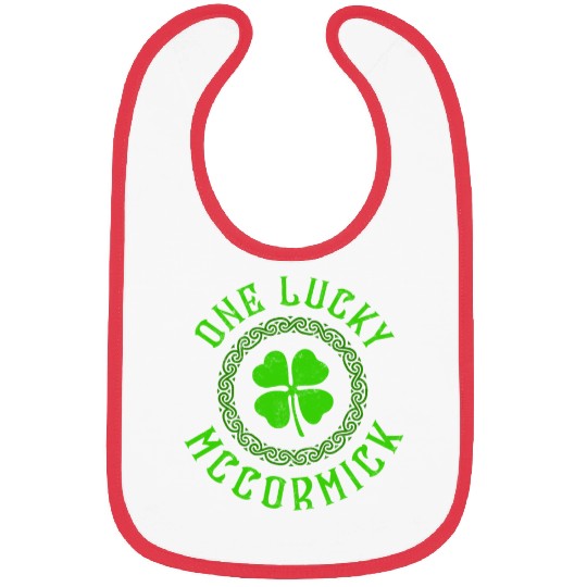 One Lucky McCormick Irish Family Four Leaf Clover Bibs