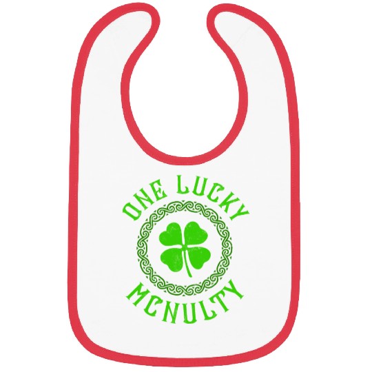 One Lucky McNulty Irish Family Four Leaf Clover Bibs