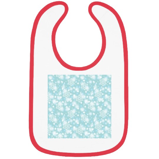Teal Snowflakes Pattern Bibs