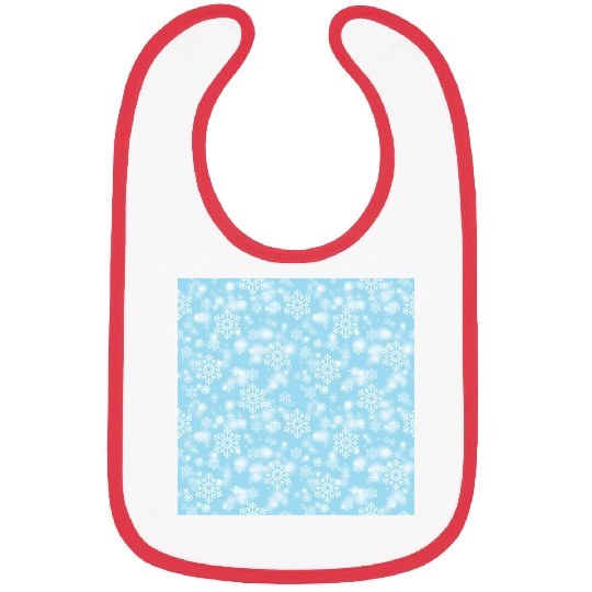 Pretty Blue Snowflakes Pattern Bibs