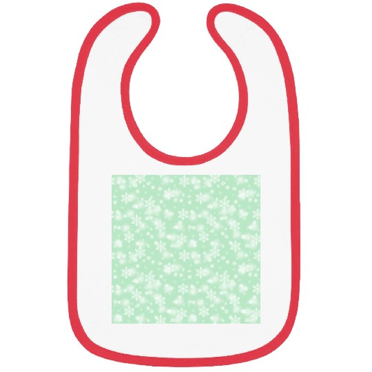 Green Snowflakes Pattern Bibs