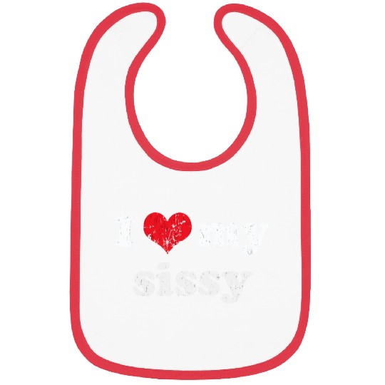 I Love Heart My Sissy Family Brother Sister Bibs