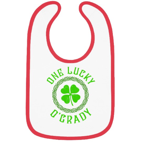 One Lucky O'Grady Irish Family Four Leaf Clover Bibs